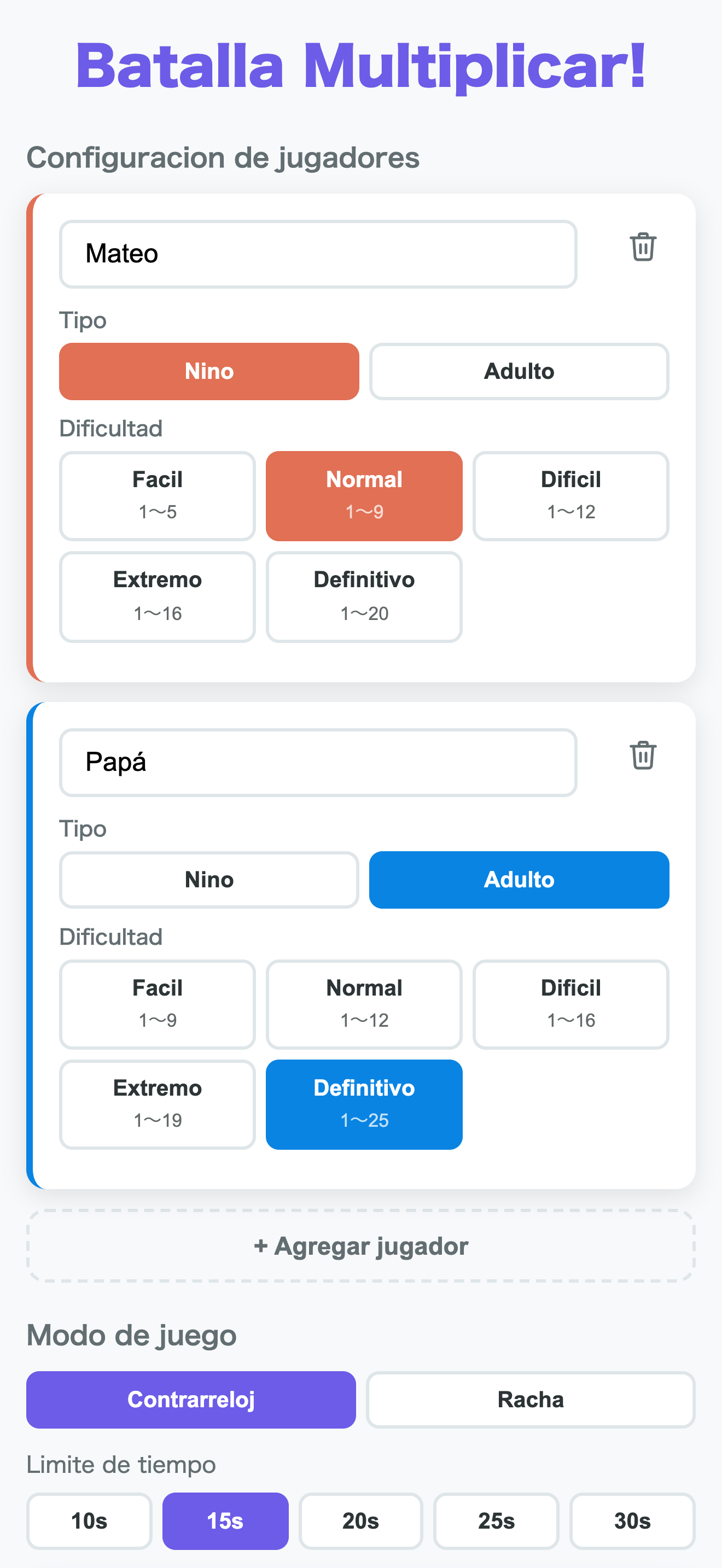 Difficulty setup